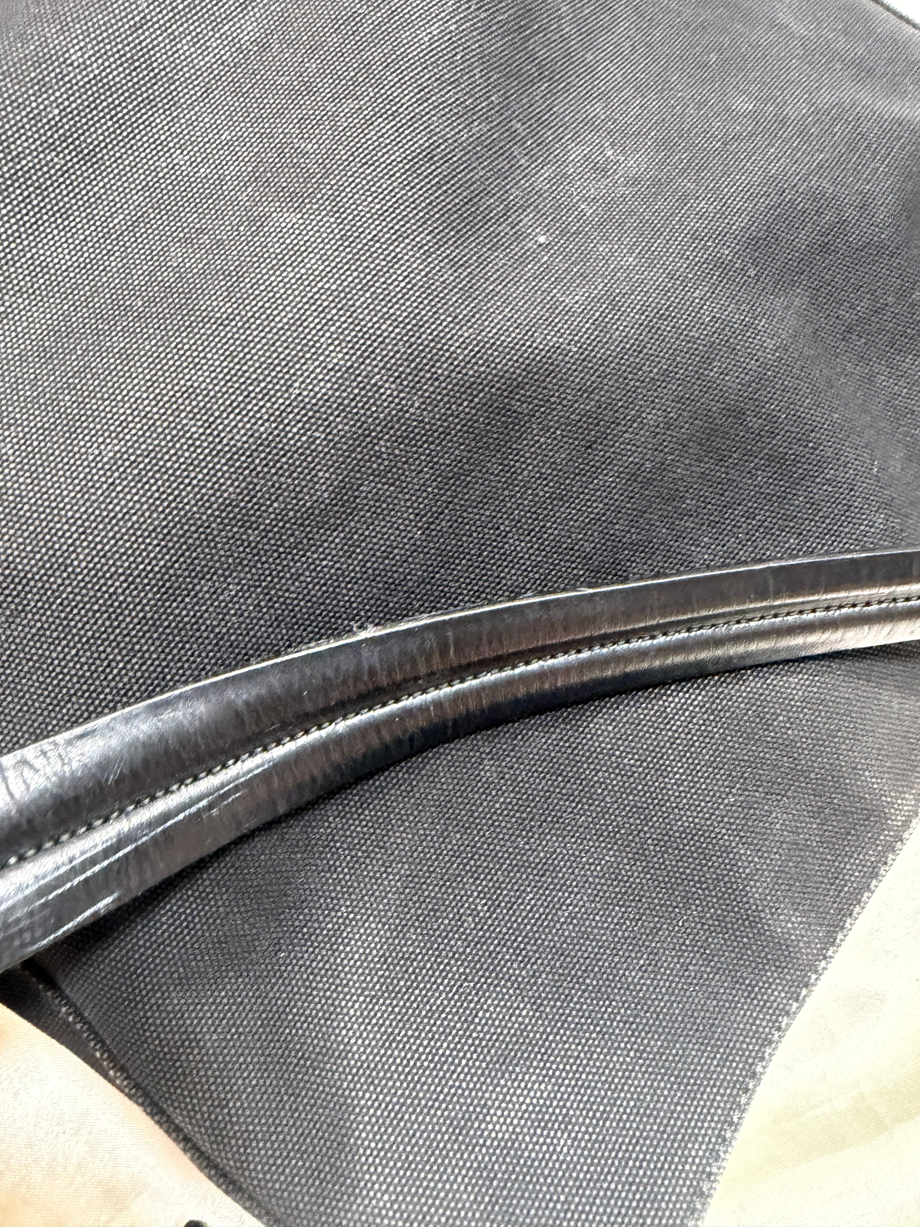 Prada Denim Hobo Shoulder Bag in Black