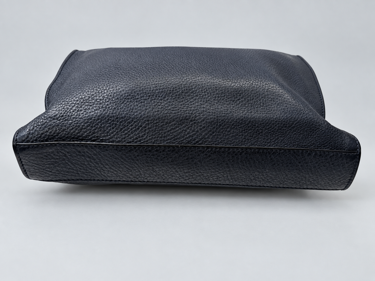 Fendi Pebbled Leather Monster Clutch Zipper Pouch