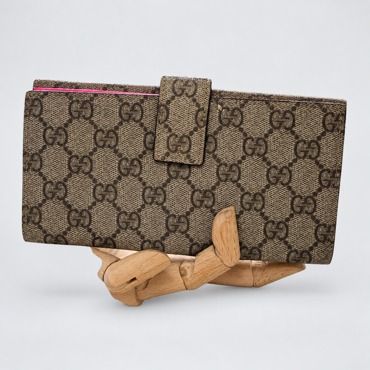 Gucci GG Supreme Canvas Wallet in Brown