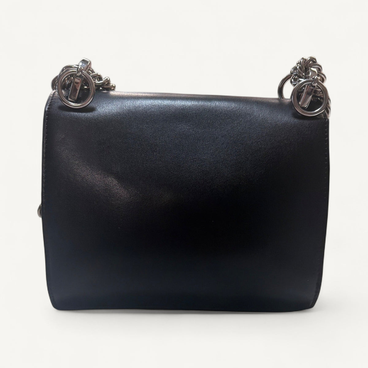 Fendi Kan Crossbody Small Leather Flap in Black