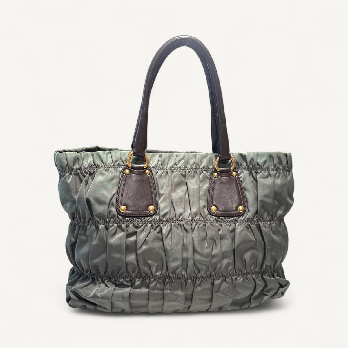 Prada Tessuto Gaufre Tote in Green