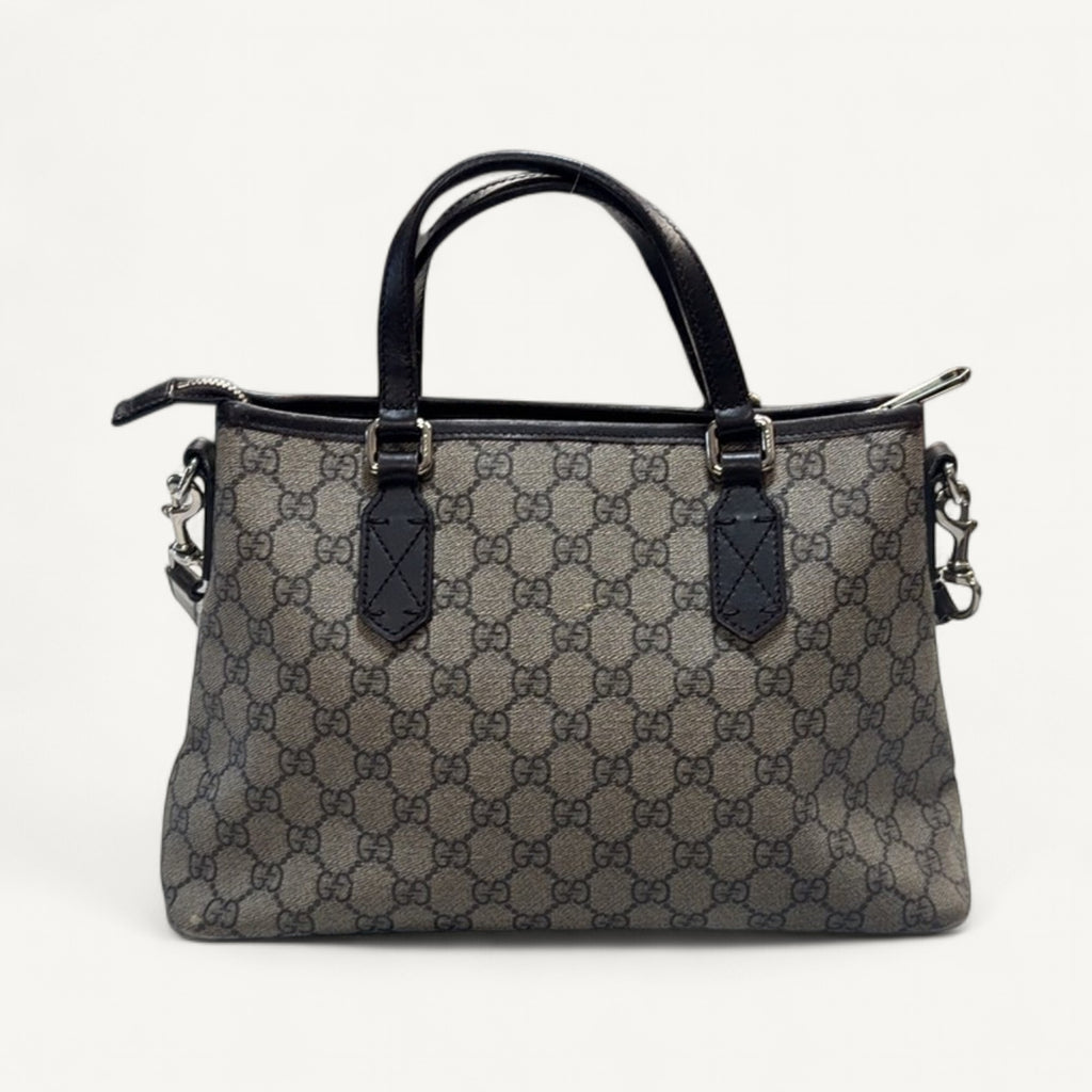 Gucci Supreme Convertible Tote Messenger in Dark Brown