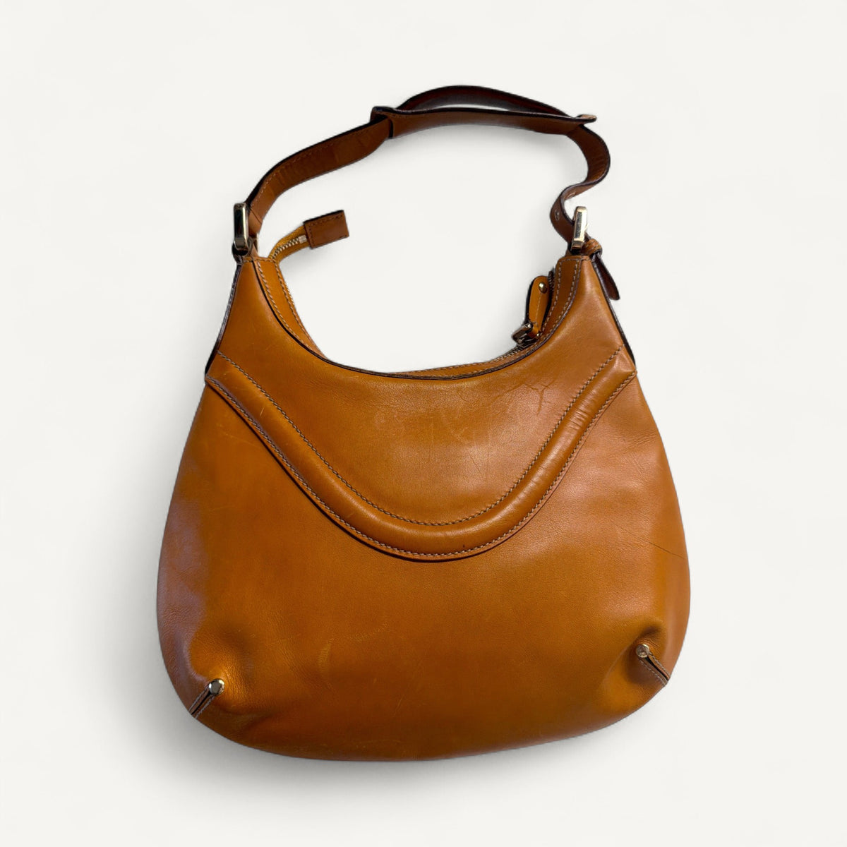 Gucci Calfskin Leather Hobo Hysteria Hobo Bag in Brown