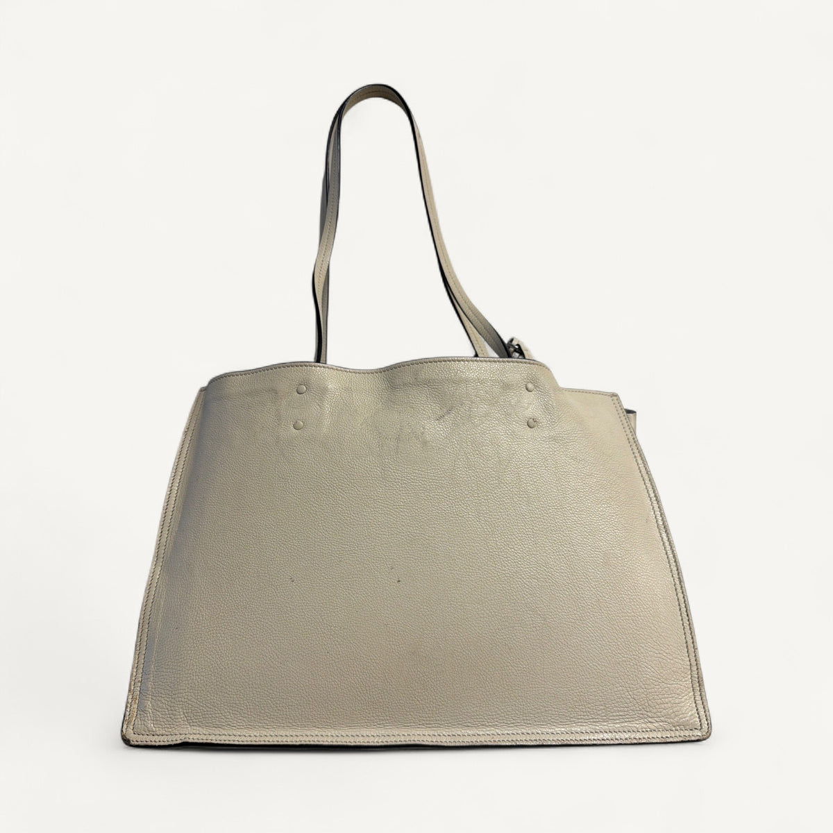 Prada Glace Calf Etiquette Leather Tote in White