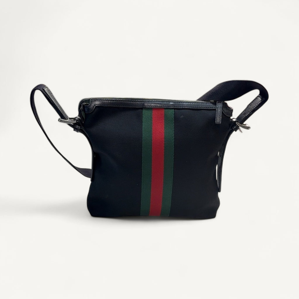 Gucci Web Messenger Bag in Black