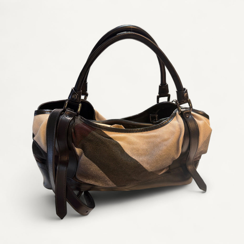 Burberry Haymarket Crossbody Messenger Bag in Black