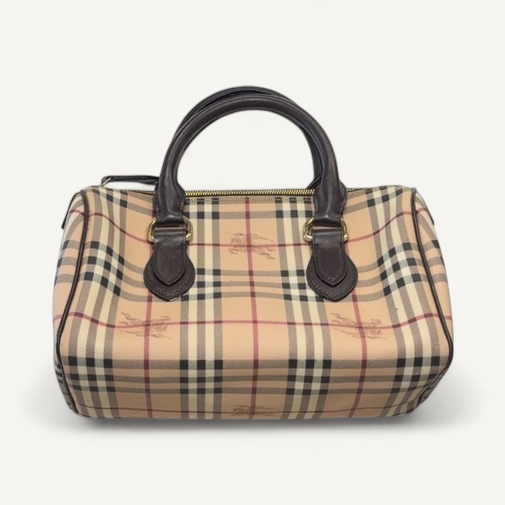 Burberry Haymarket Check Satchel in Brown