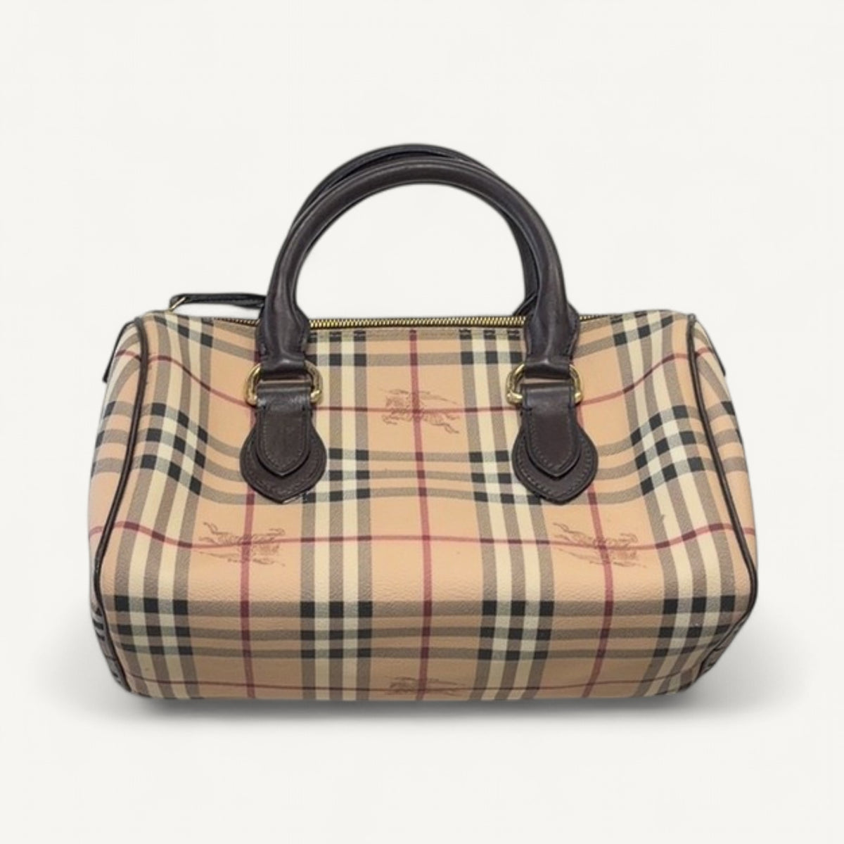 Burberry Haymarket Check Satchel in Brown