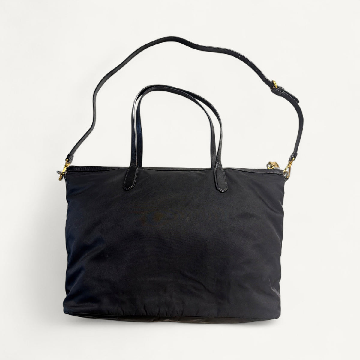 Prada Nylon Tessuto Saffiano Convertible Tote Crossbody Sling in Black