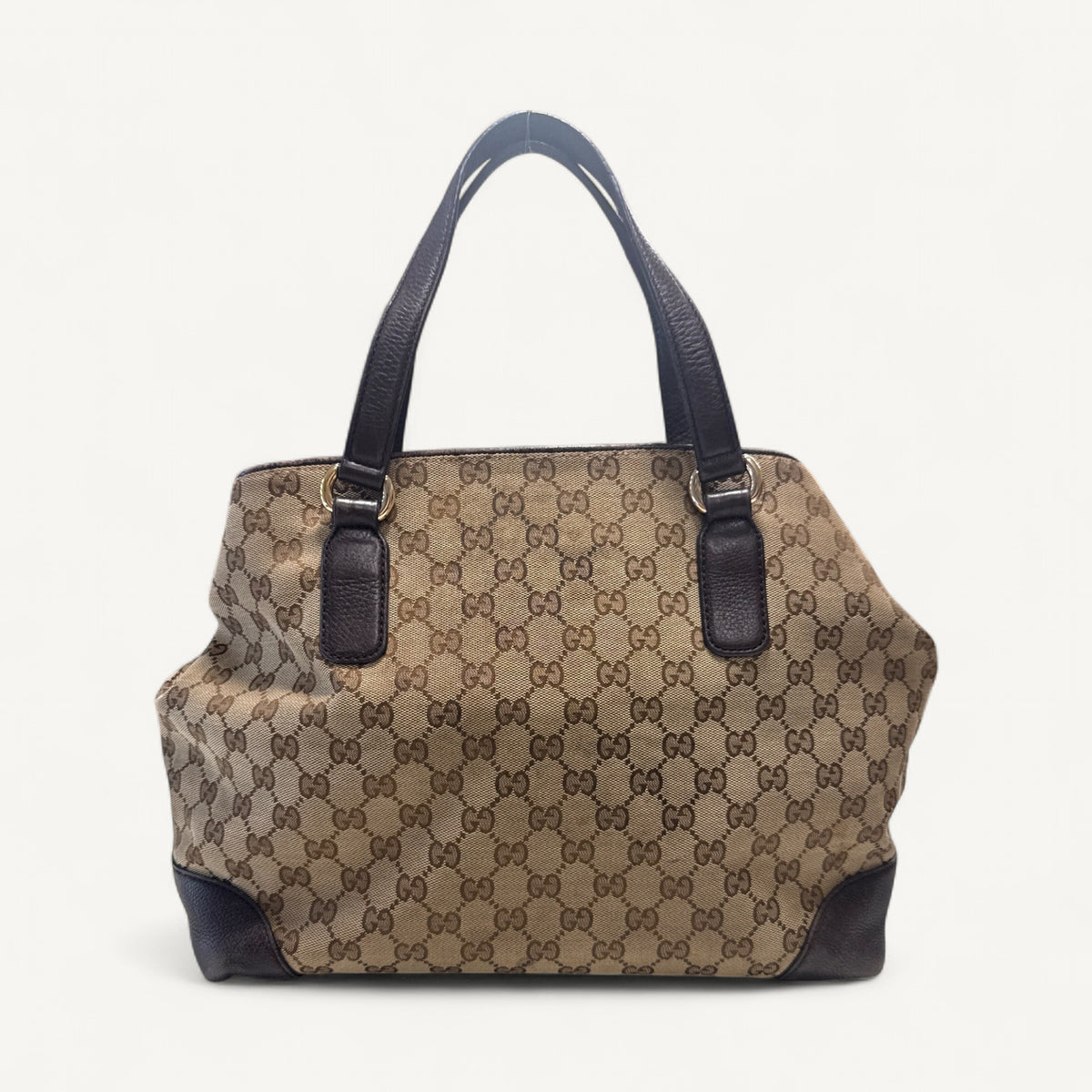 Gucci GG Canvas Tote in Dark Brown