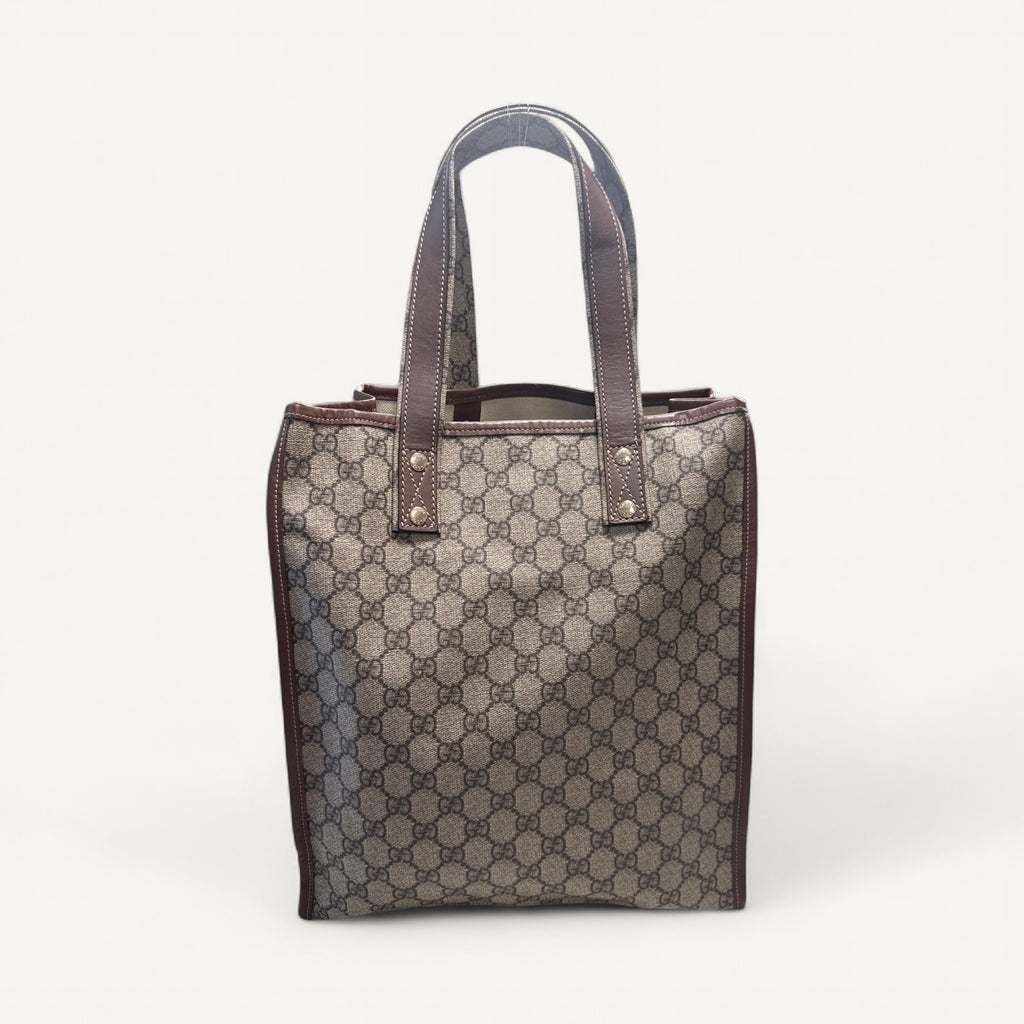Gucci GG Supreme Canvas Tote in Dark Brown