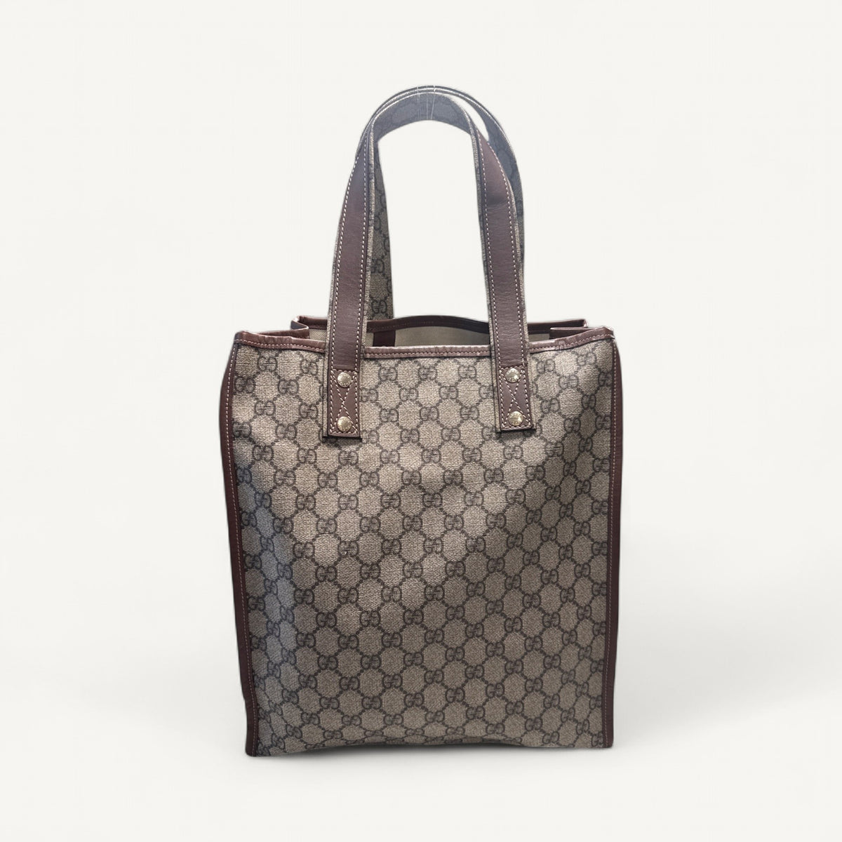 Gucci GG Supreme Canvas Tote in Dark Brown