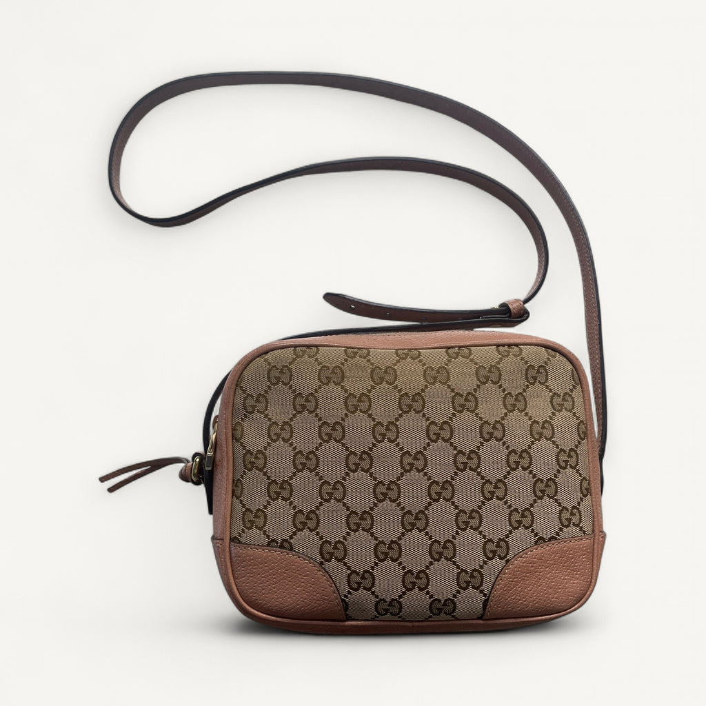 Gucci GG Canvas Bree Camera Crossbody in Pink