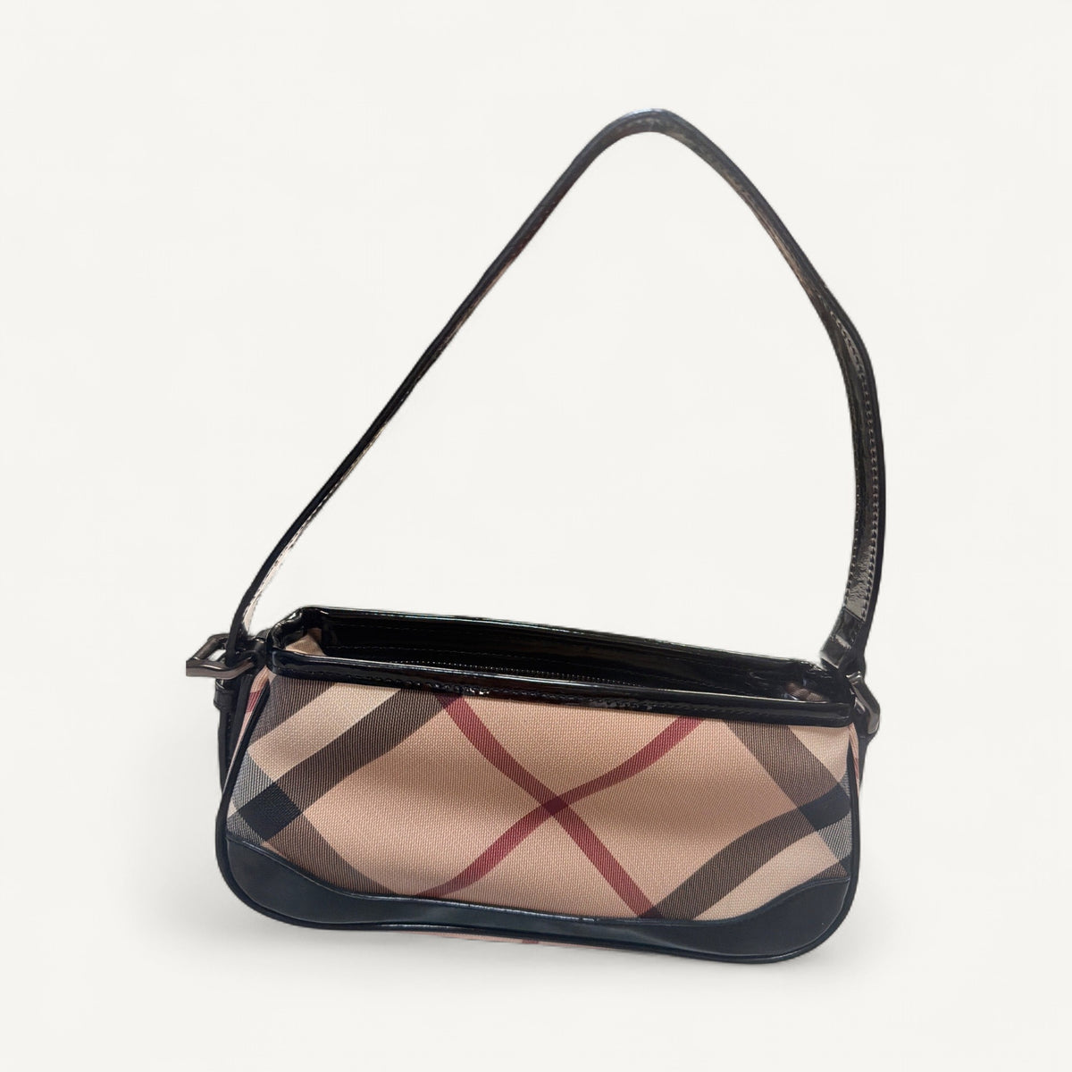 Burberry Novacheck Pochette Hobo Bag in Black