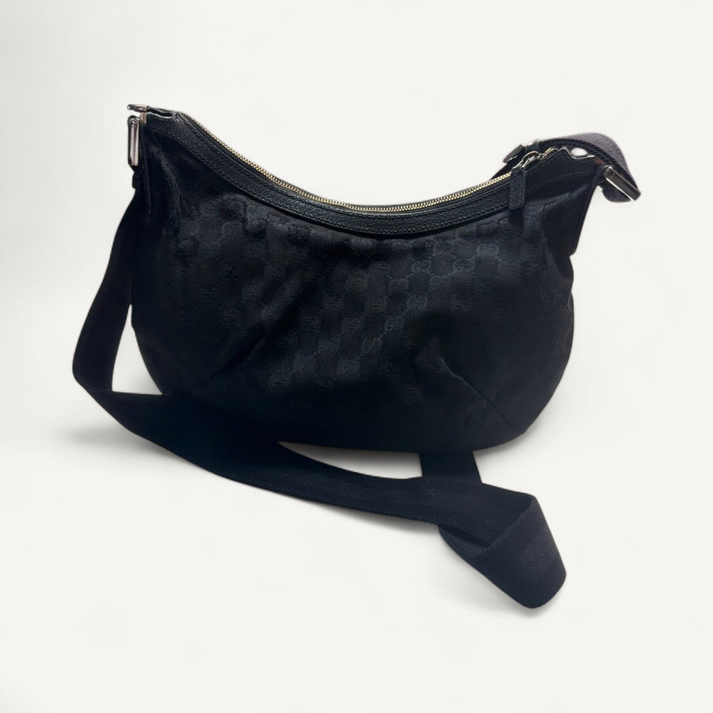 Gucci Crescent Messenger Sling in Black
