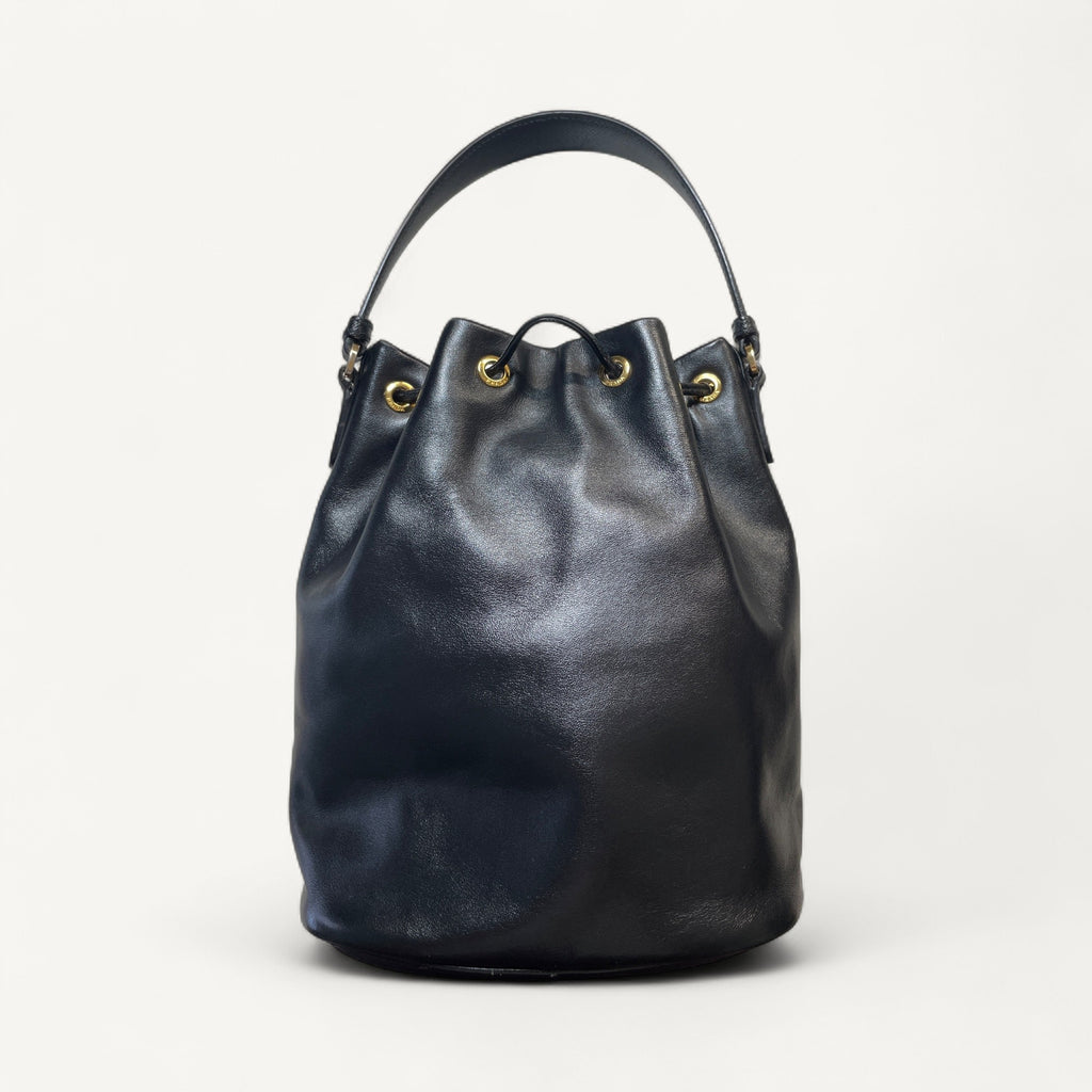 Prada Leather Bucket Bag in Black