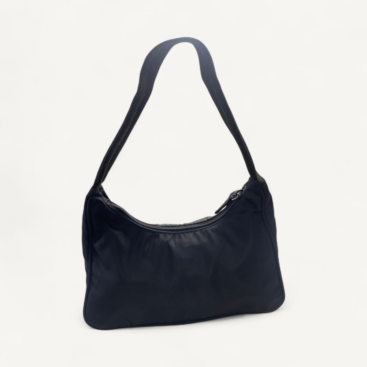 Prada Vintage Nylon Tessuto Shoulder Bag in Black