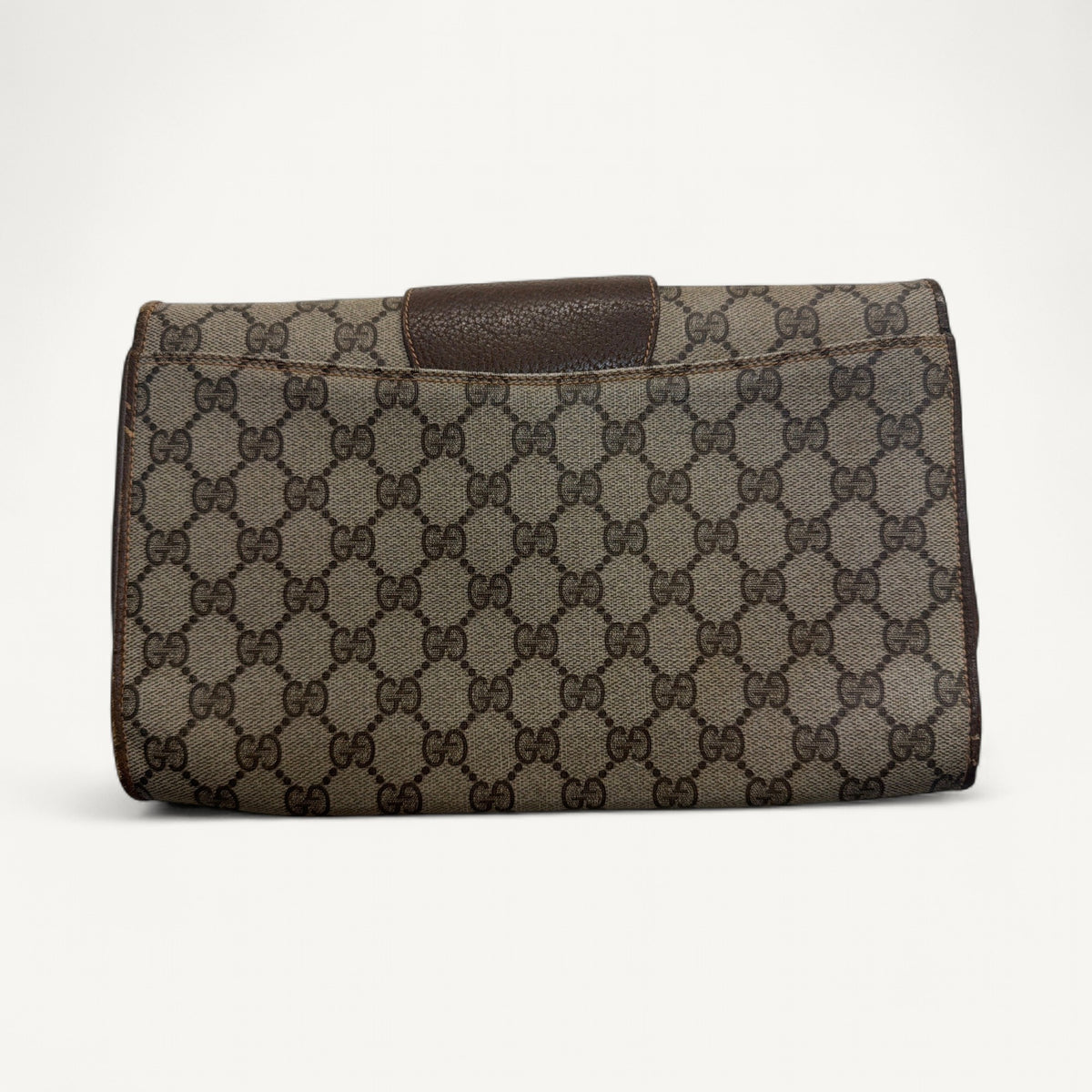 Gucci Vintage GG Canvas Clutch in Brown