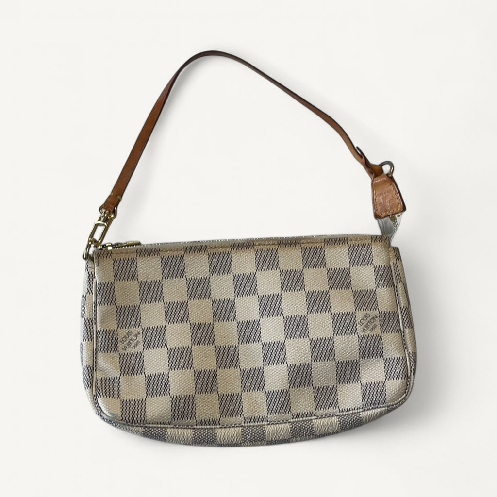 Louis Vuitton Damier Azur Pouch in White & Cream
