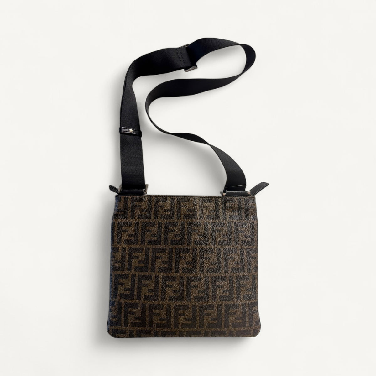 Fendi Spalmati Messenger Ombre Crossbody in Brown