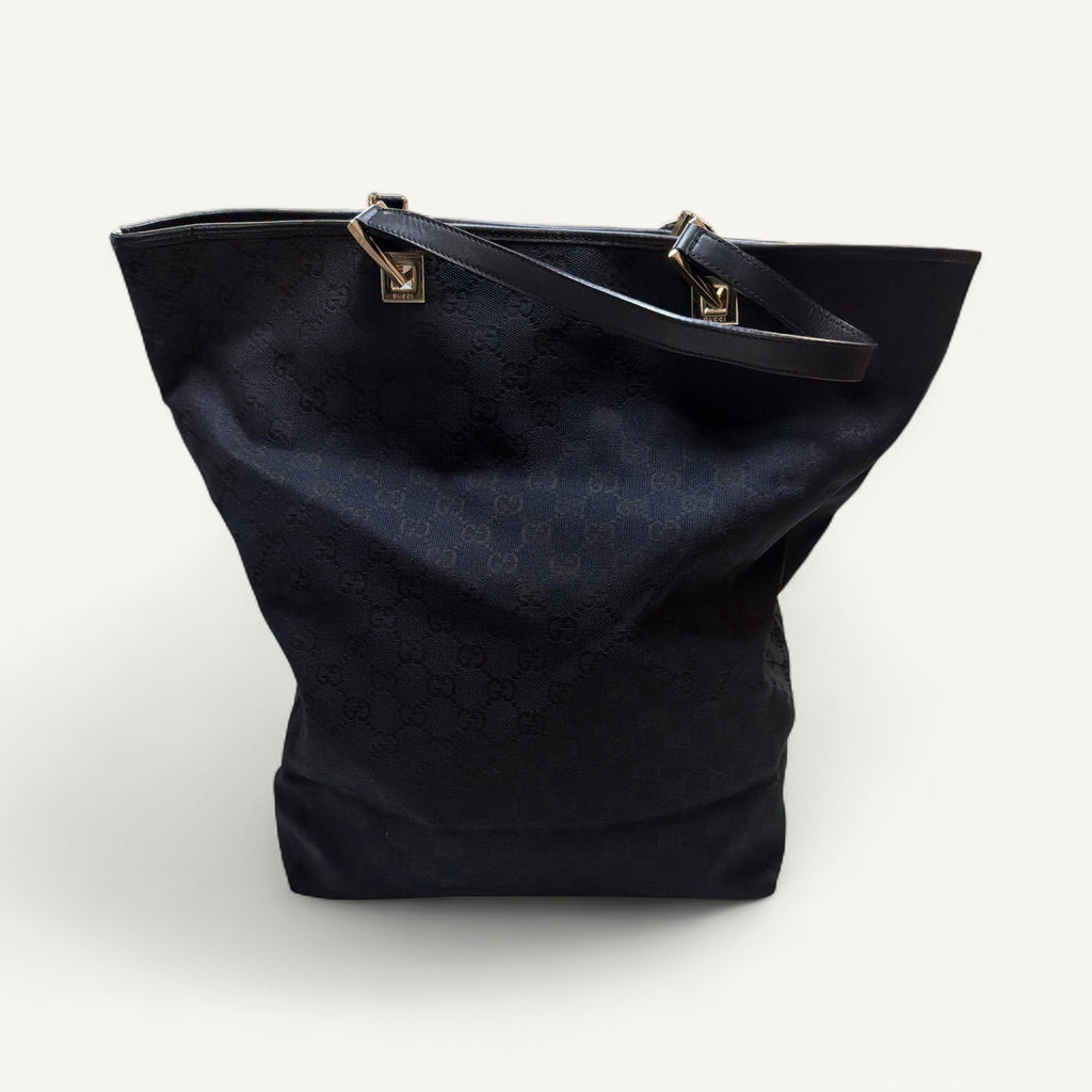 Gucci Eclipse Monogram Canvas Large Tote in Black