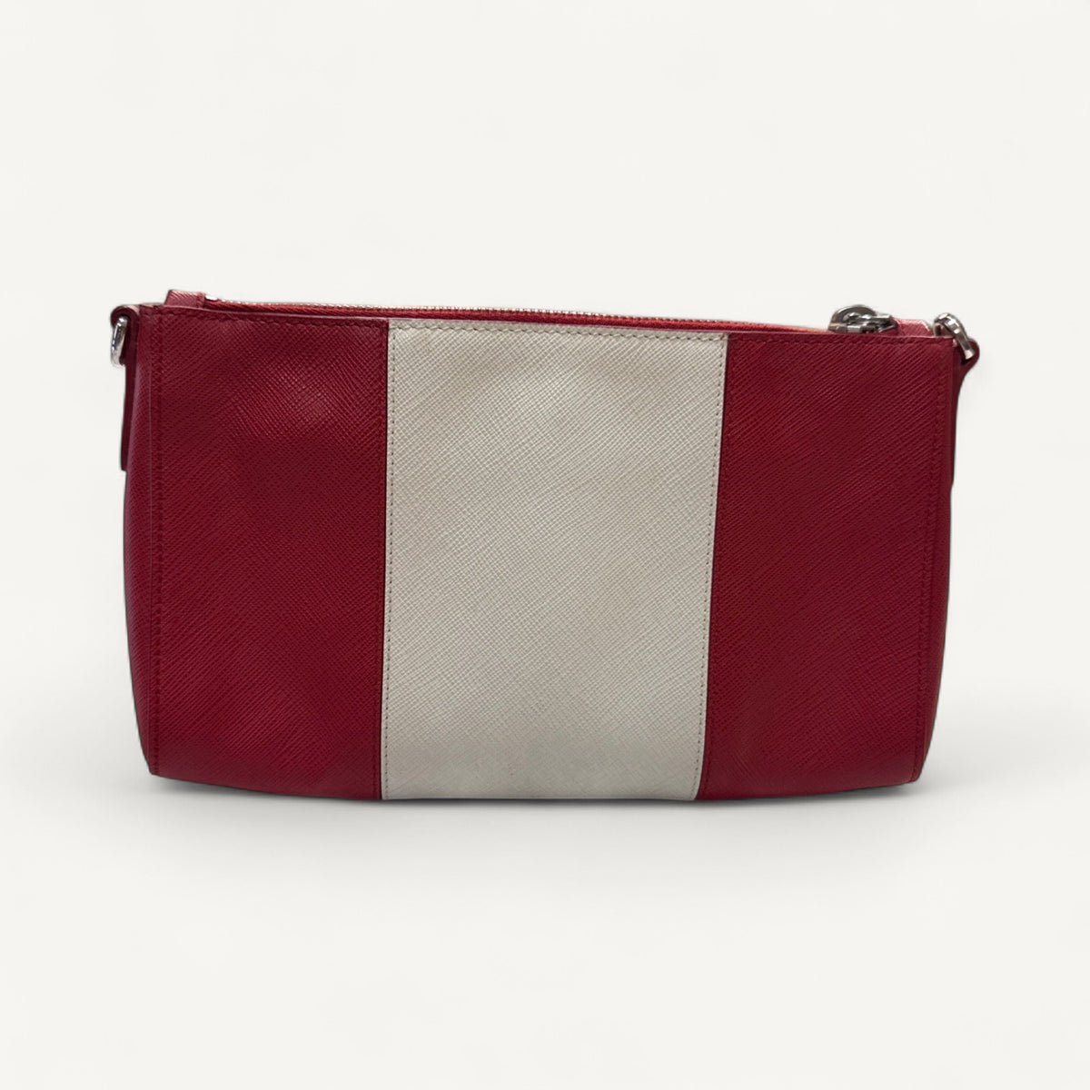 Prada Red White Clutch in White & Red