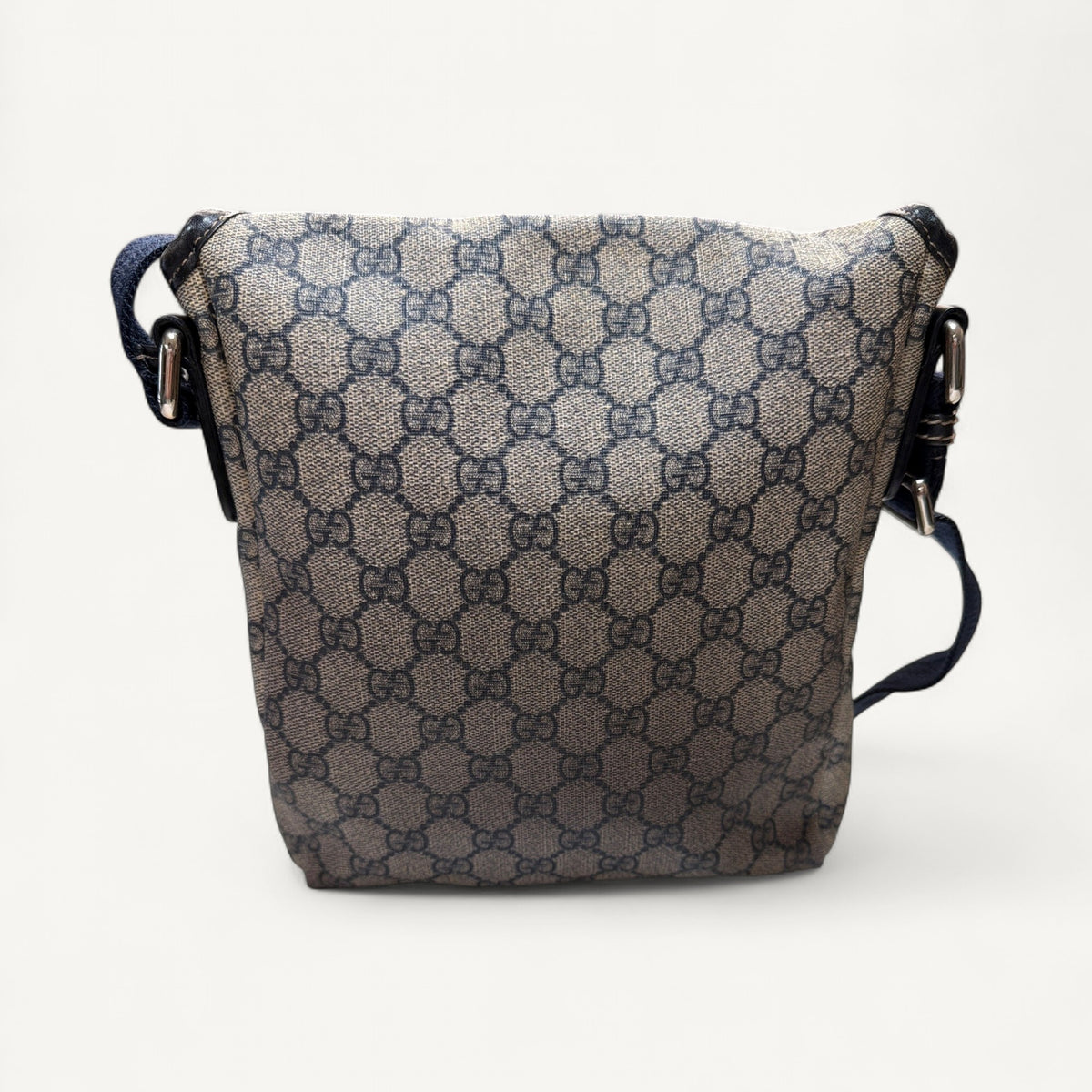 Gucci Supreme Plus Coated Canvas Messenger in Navy