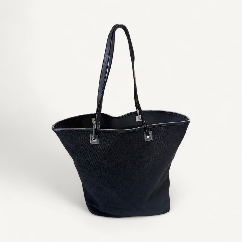 Gucci Eclipse Canvas Shoppet Tote Small in Black