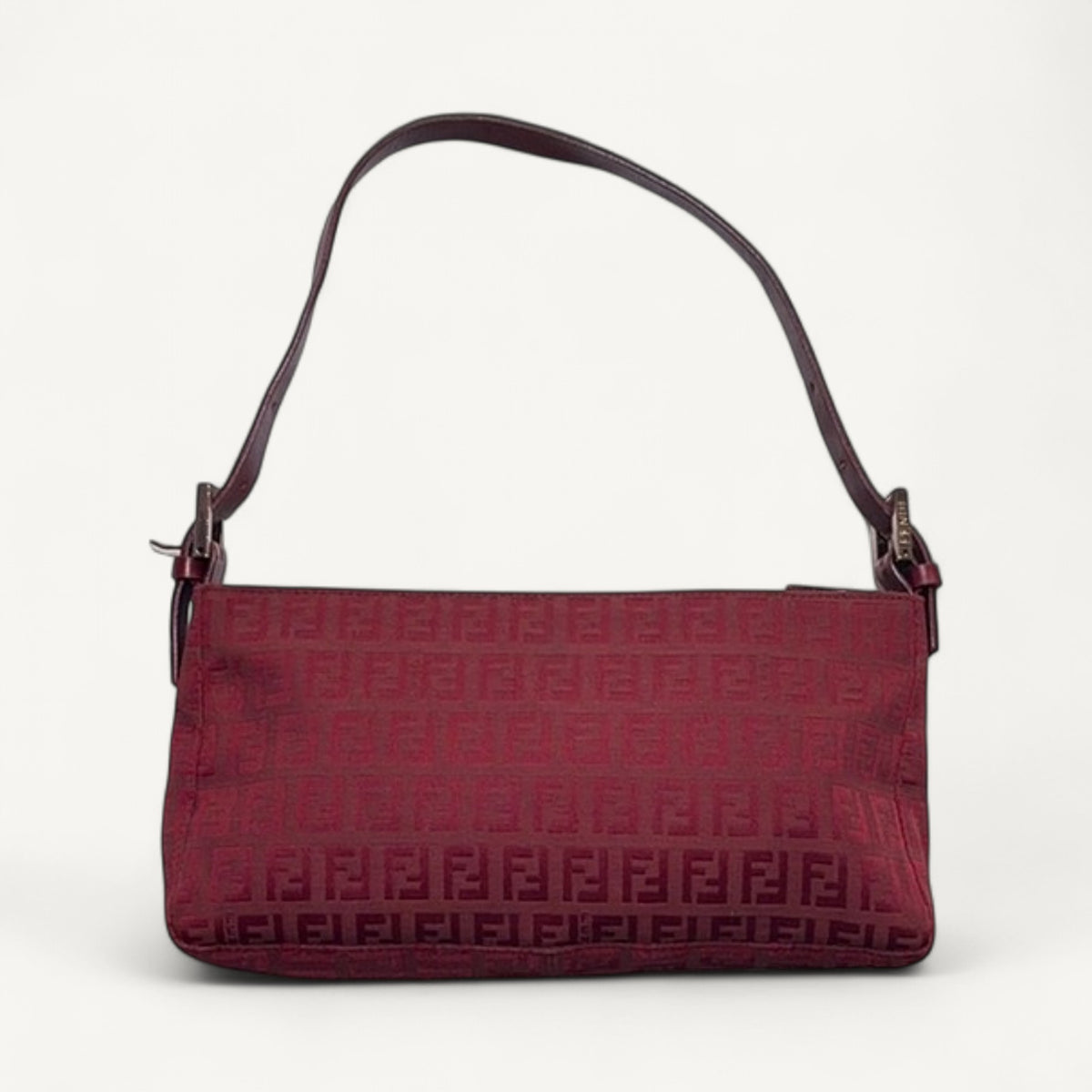 Fendi Zucca Canvas Pochette Shoulder Bag in Red