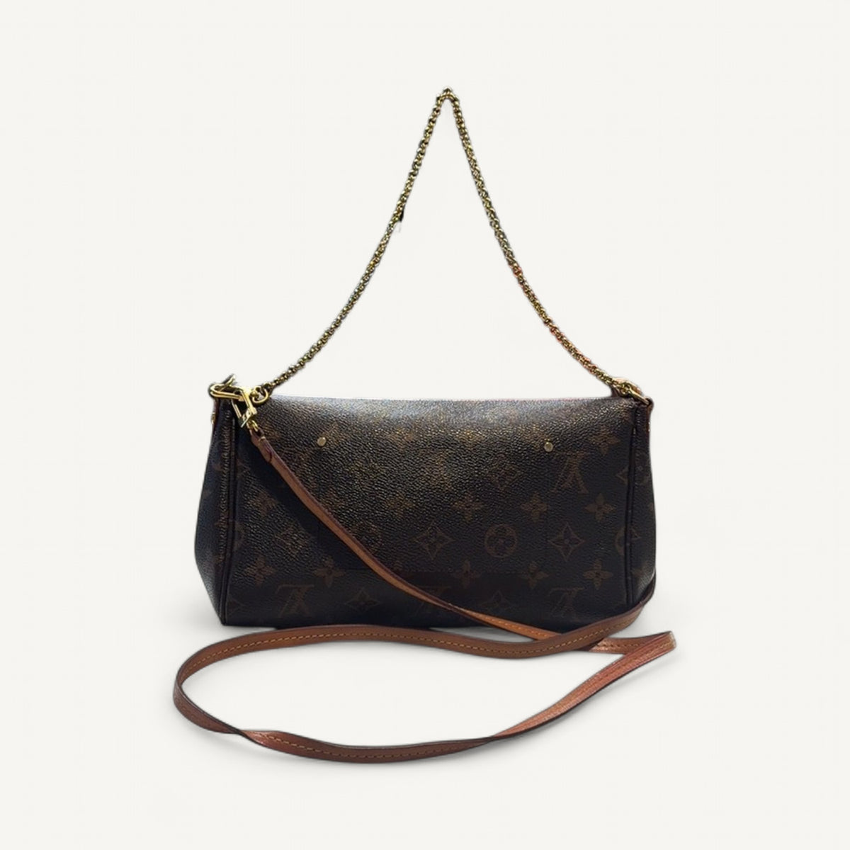 Louis Vuitton Monogram Canvas Flap Crossbody in Brown
