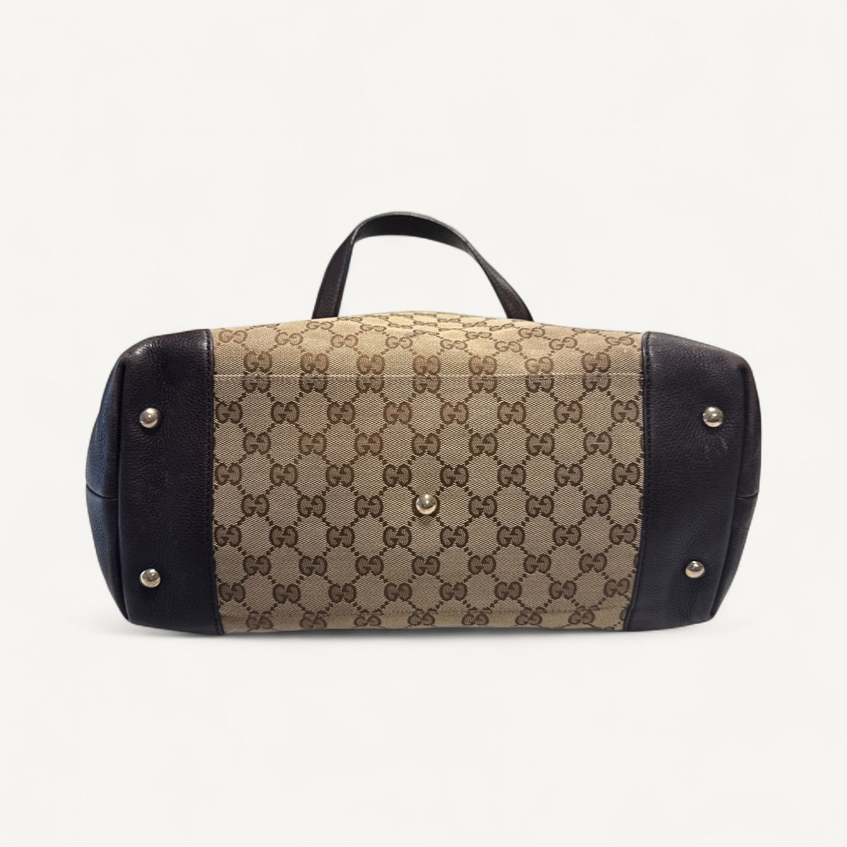 Gucci GG Canvas Tote in Dark Brown