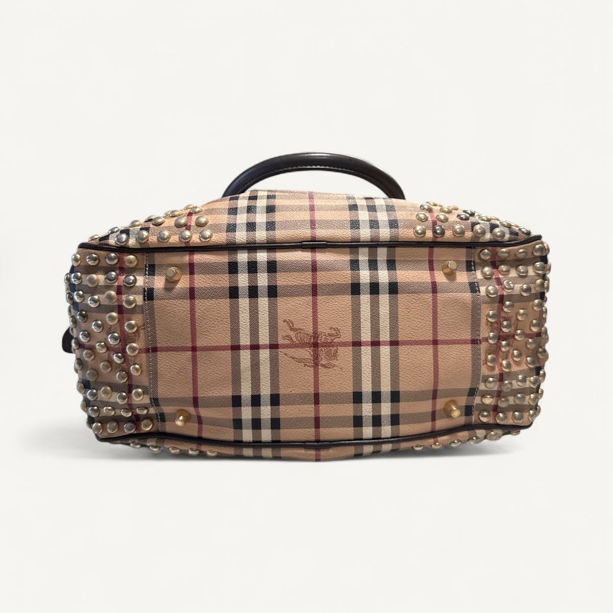 Burberry Haymarket Check Studded Bag in Brown