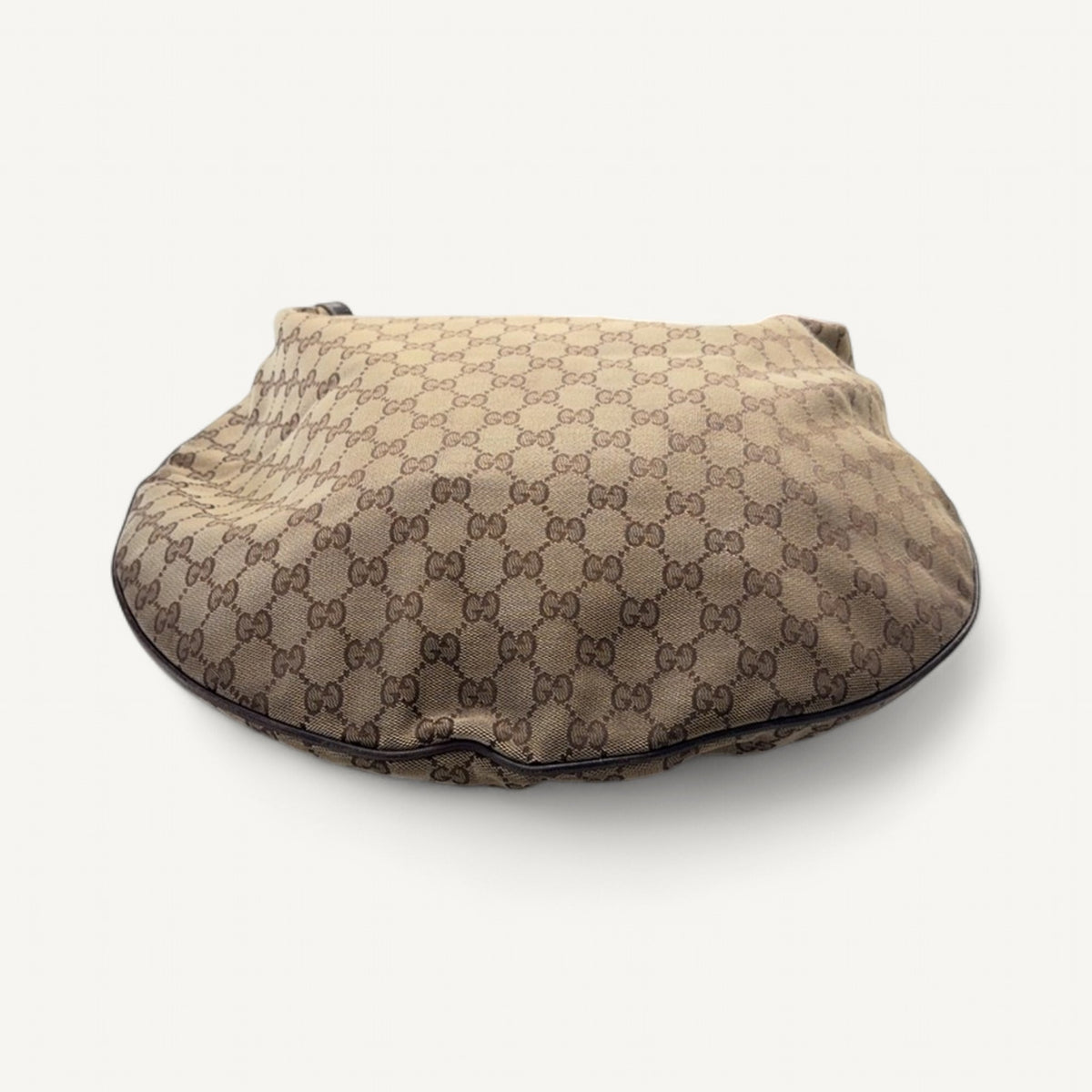 Gucci GG Canvas Wave Horsebit Hobo in Brown