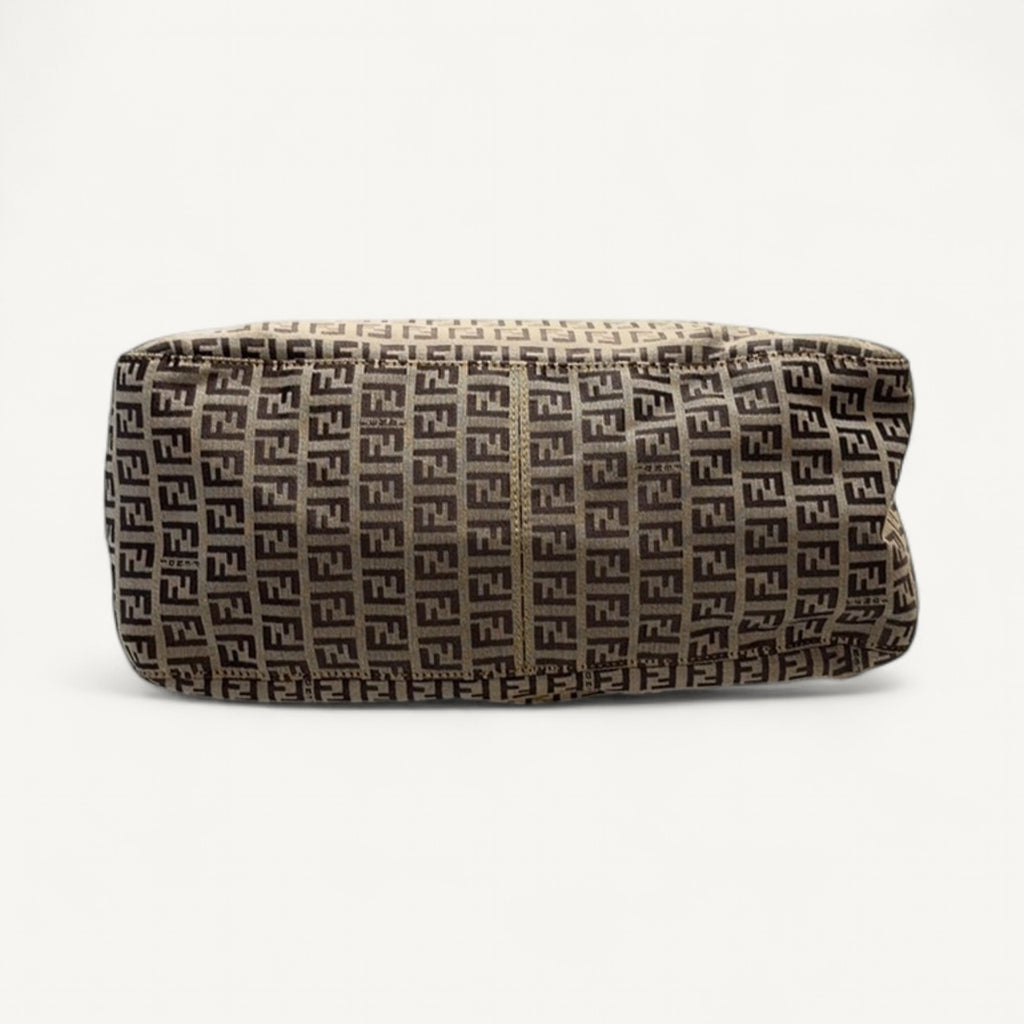 Fendi Zucca Shoulder Bag in Brown & Yellow