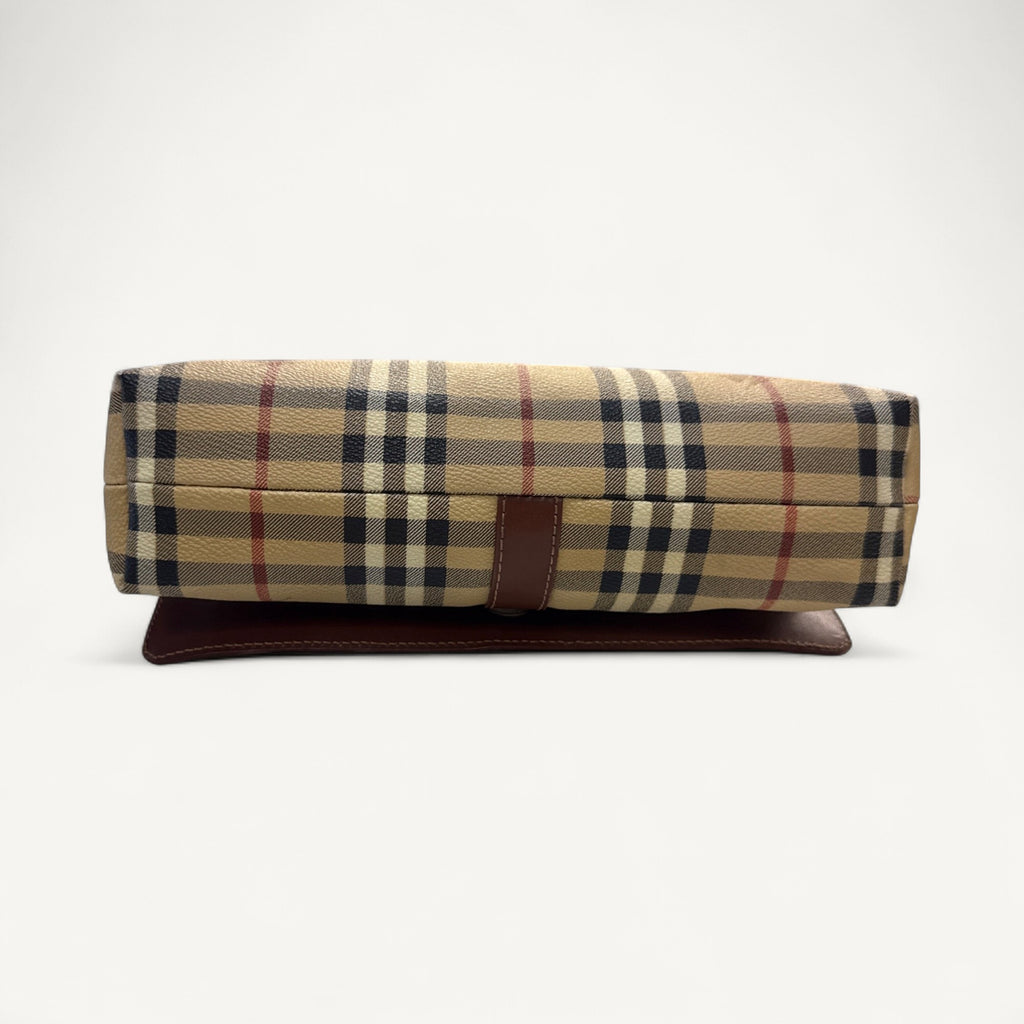 Burberry Haymarket Check Hobo in Brown