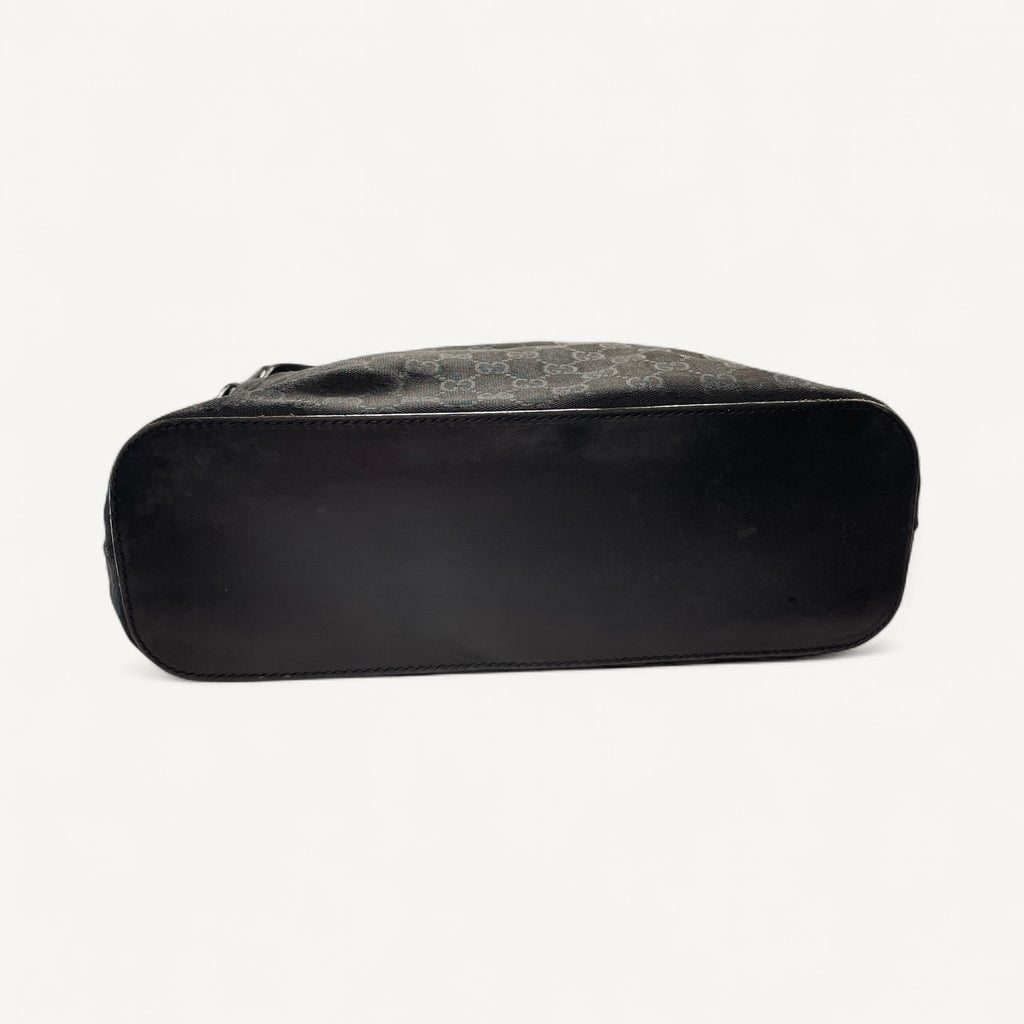 Gucci GG Canvas Shoulder Hobo Bag in Black