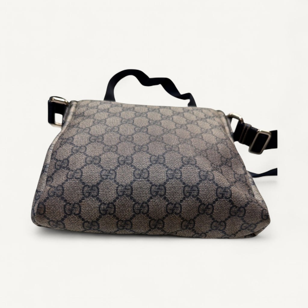 Gucci Supreme Plus Coated Canvas Messenger in Navy