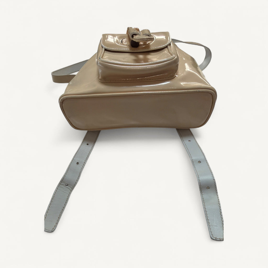 Gucci Vintage Patent Backpack in Cream