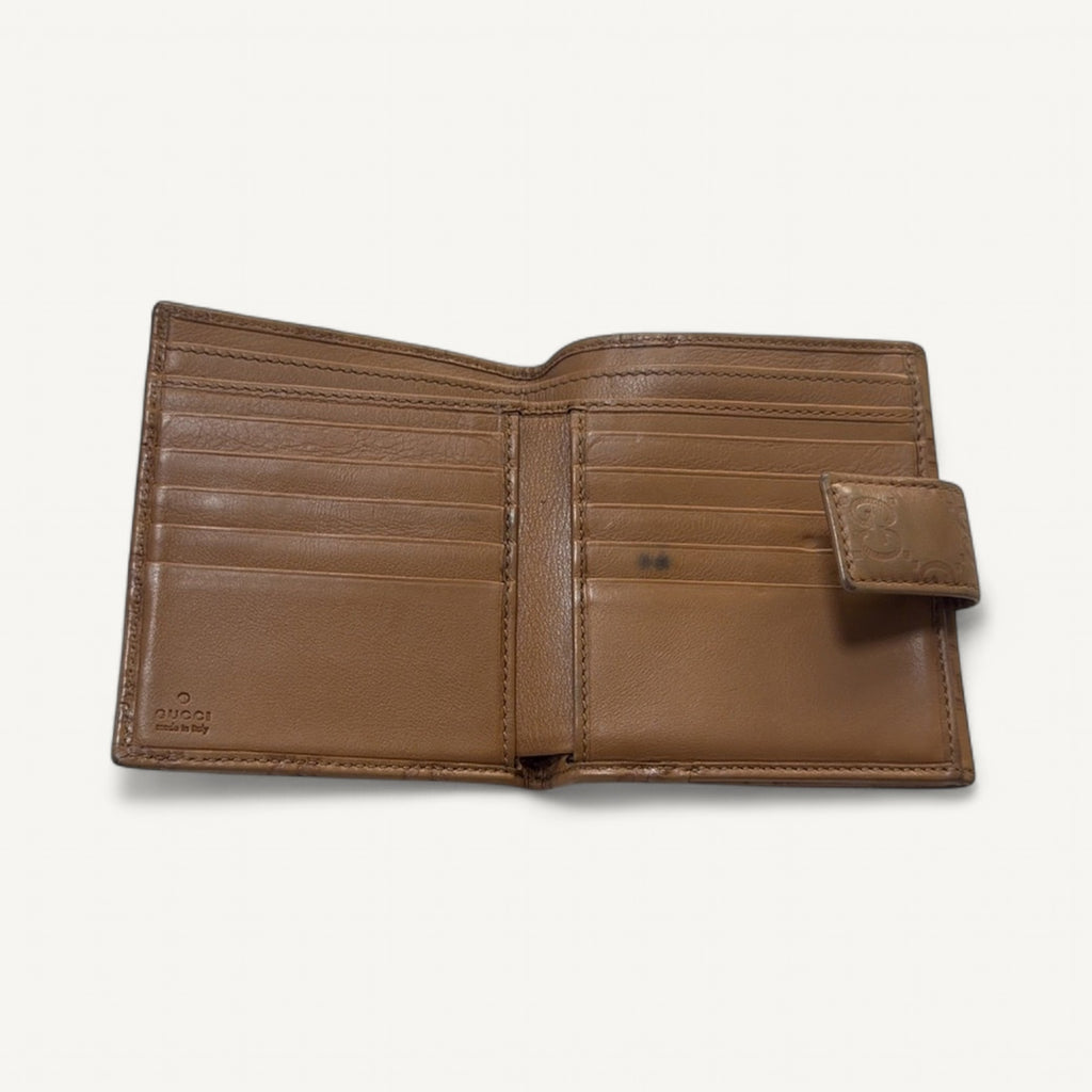 Gucci Guccissima Trifold Wallet in Brown