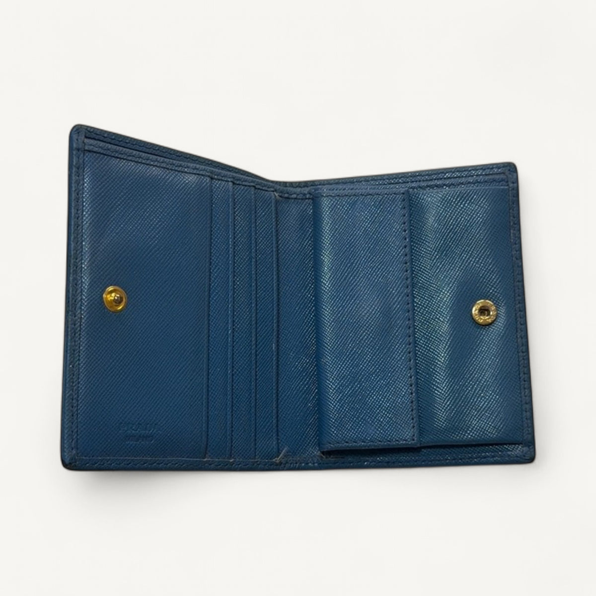Prada Saffiano Card Wallet in Blue
