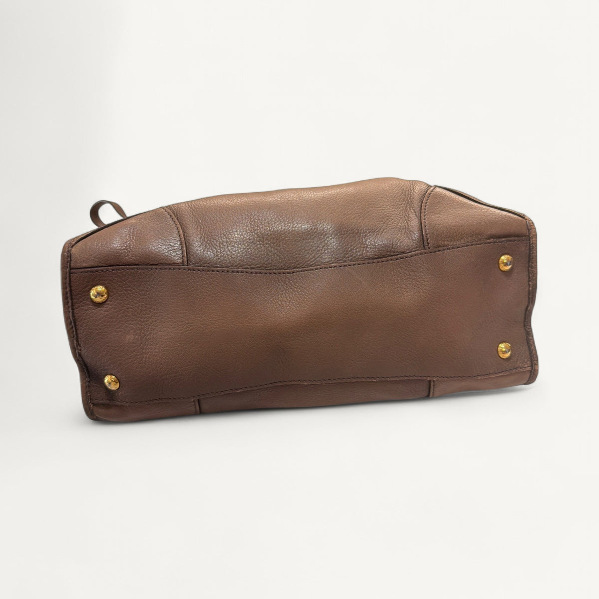 Prada Front Zipper Vitello Daino in Brown
