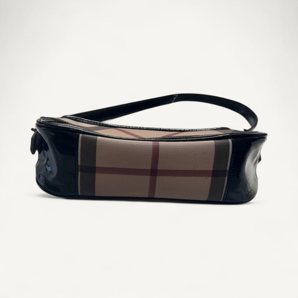 Burberry Novacheck Pochette Hobo Bag in Black