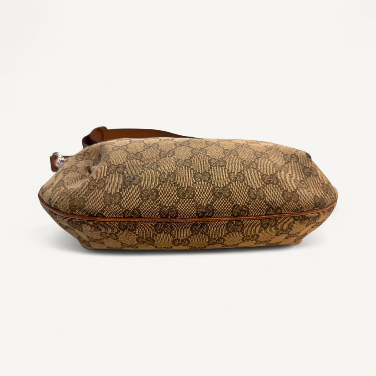 Gucci Halfmoon Web Crossbody Messenger in Brown