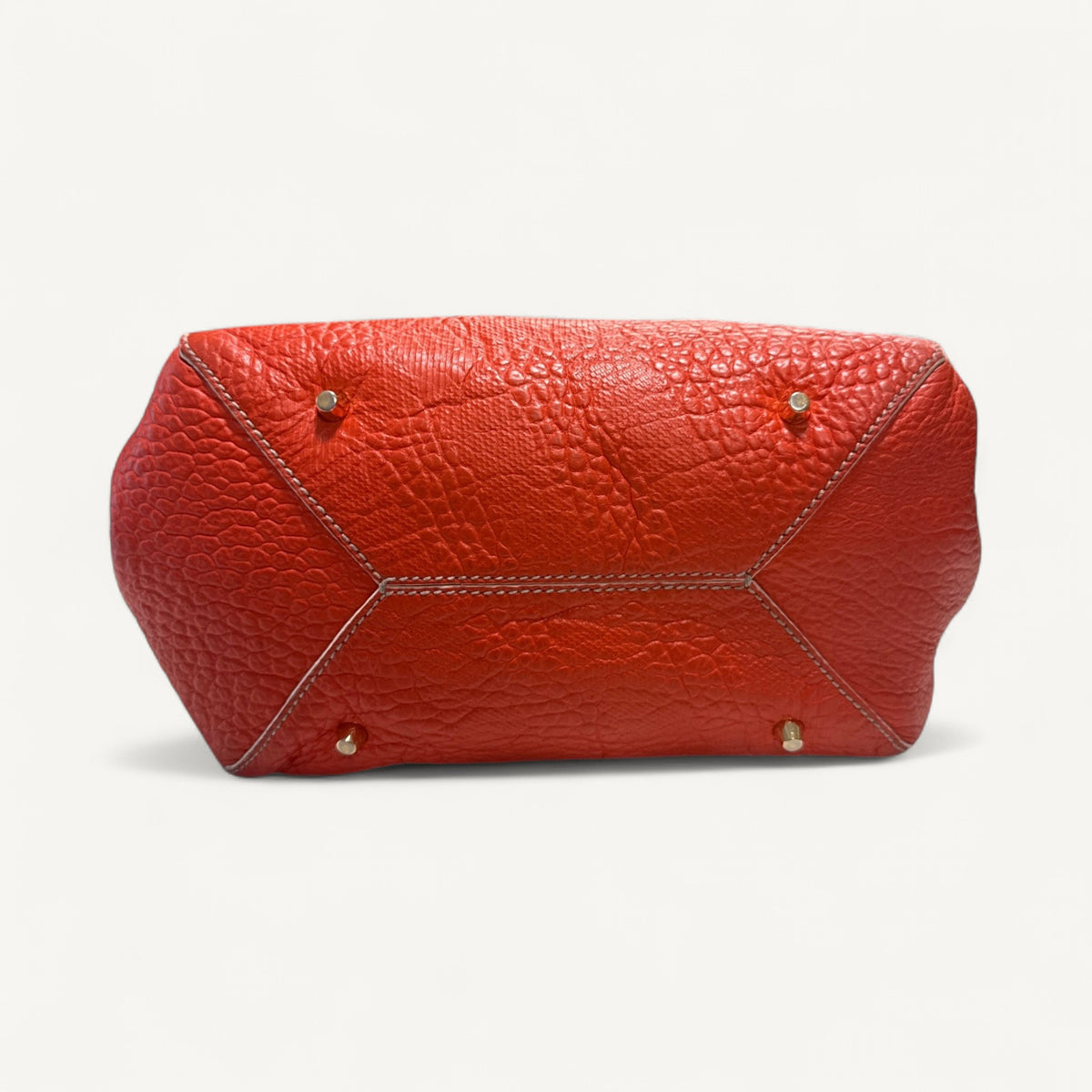 Burberry Embossed Check Tote in Orange