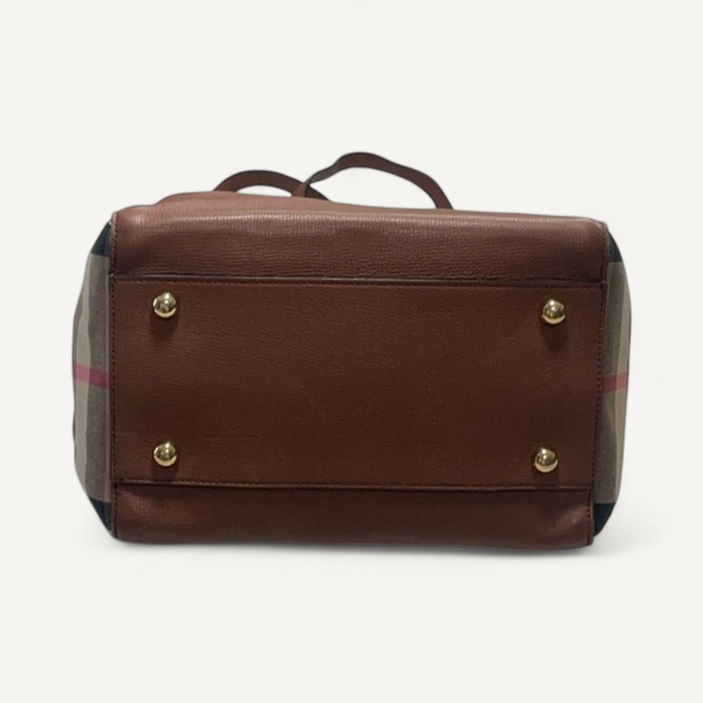 Burberry House Check Tote in Brown