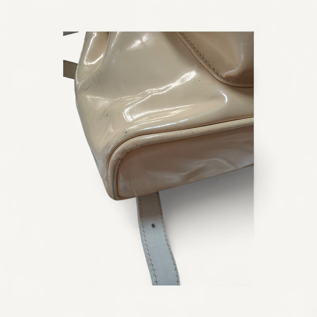 Gucci Vintage Patent Backpack in Cream