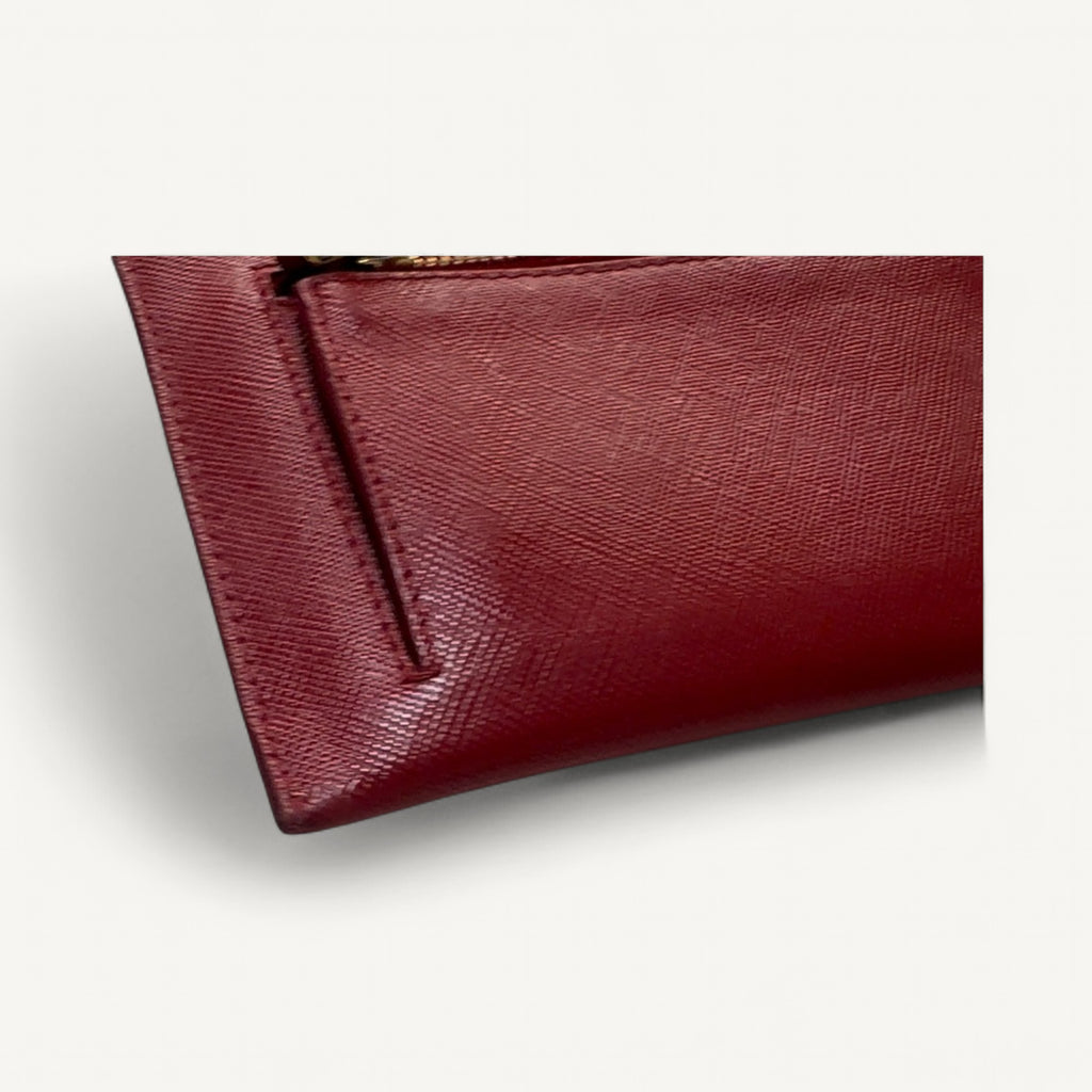 Prada Saffiano Wallet in Red