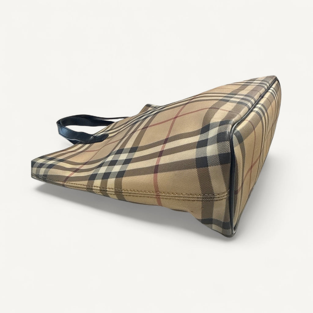 Burberry Nova Check Tote in Brown