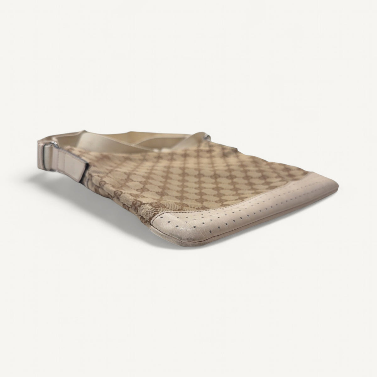 Gucci GG Canvas Crossbody in White & Brown