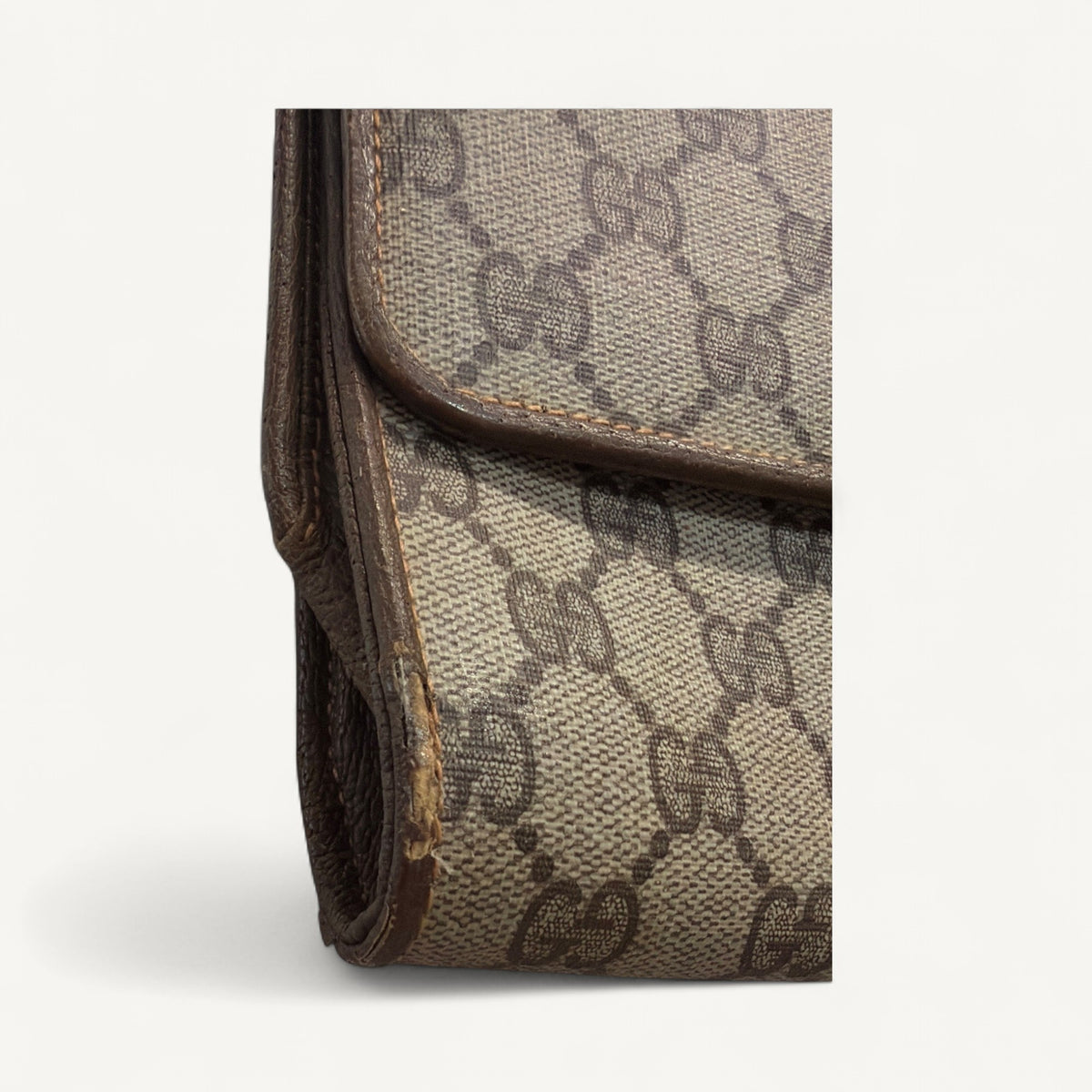Gucci Vintage GG Canvas Clutch in Brown